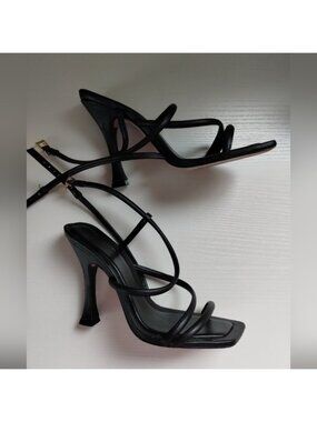 Schutz Elegant Black Strappy Heels 6.5